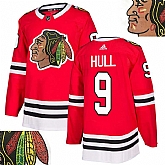 Blackhawks #9 Hull Red With Special Glittery Logo Adidas Jersey,baseball caps,new era cap wholesale,wholesale hats